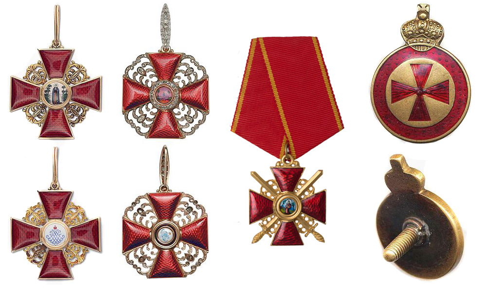 Знак к ордену Св. Анны 1-й, 2-ой, 3-ей и 4-ой степеней